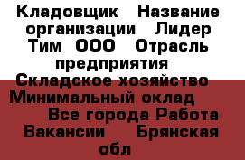 Кладовщик › Название организации ­ Лидер Тим, ООО › Отрасль предприятия ­ Складское хозяйство › Минимальный оклад ­ 15 000 - Все города Работа » Вакансии   . Брянская обл.